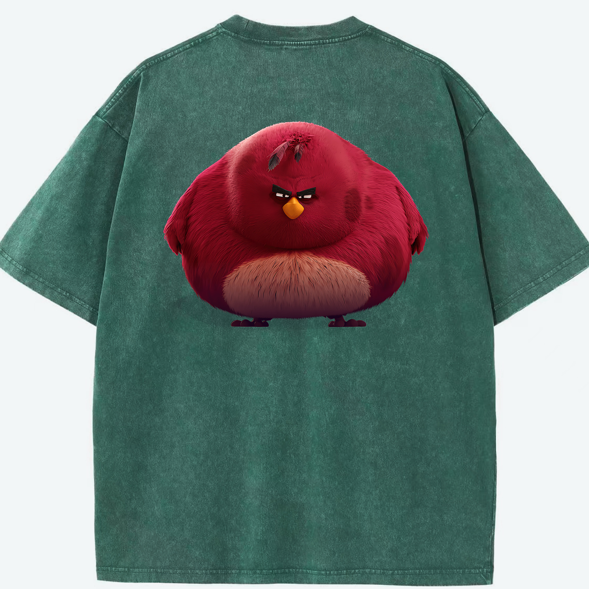 （画像用） Angry Birds アングリーバード 綿100% ヴィンテージ風 半袖Tシャツ（背面プリント）